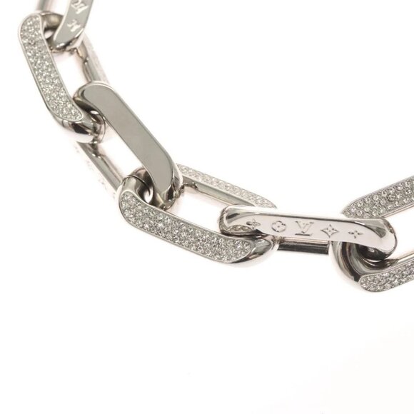 LOUIS VUITTON Collier LV Edge GM Necklace metal Silver tone MP3000 Auth 116084AM - Picture 6 of 14
